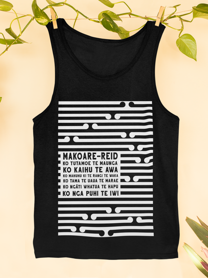 Custom pepeha singlet by Mana Ake